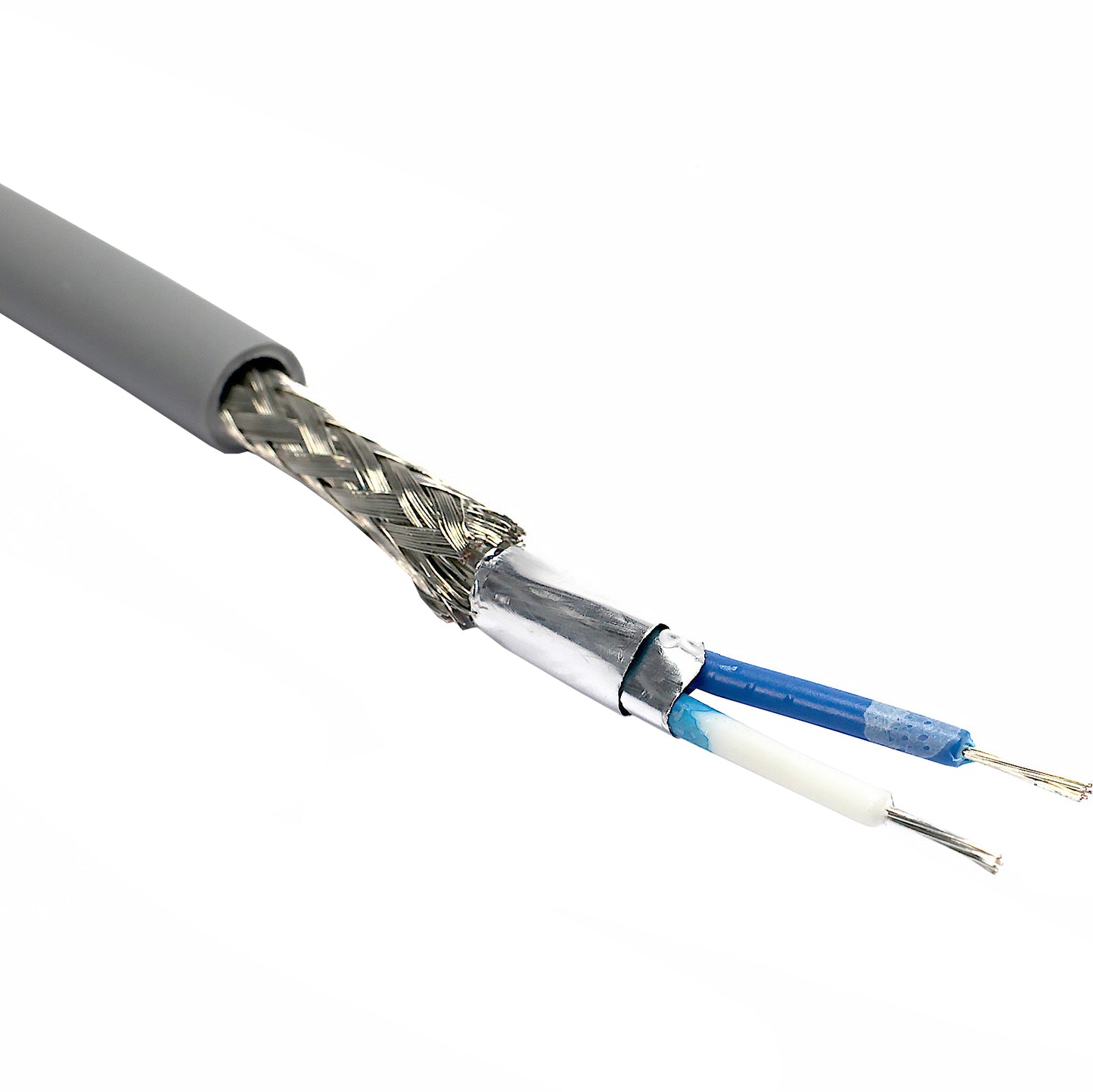 Grey 24AWG 1 Pair LSZH Eca Type 9841 Belden Equivalent Cable 100m