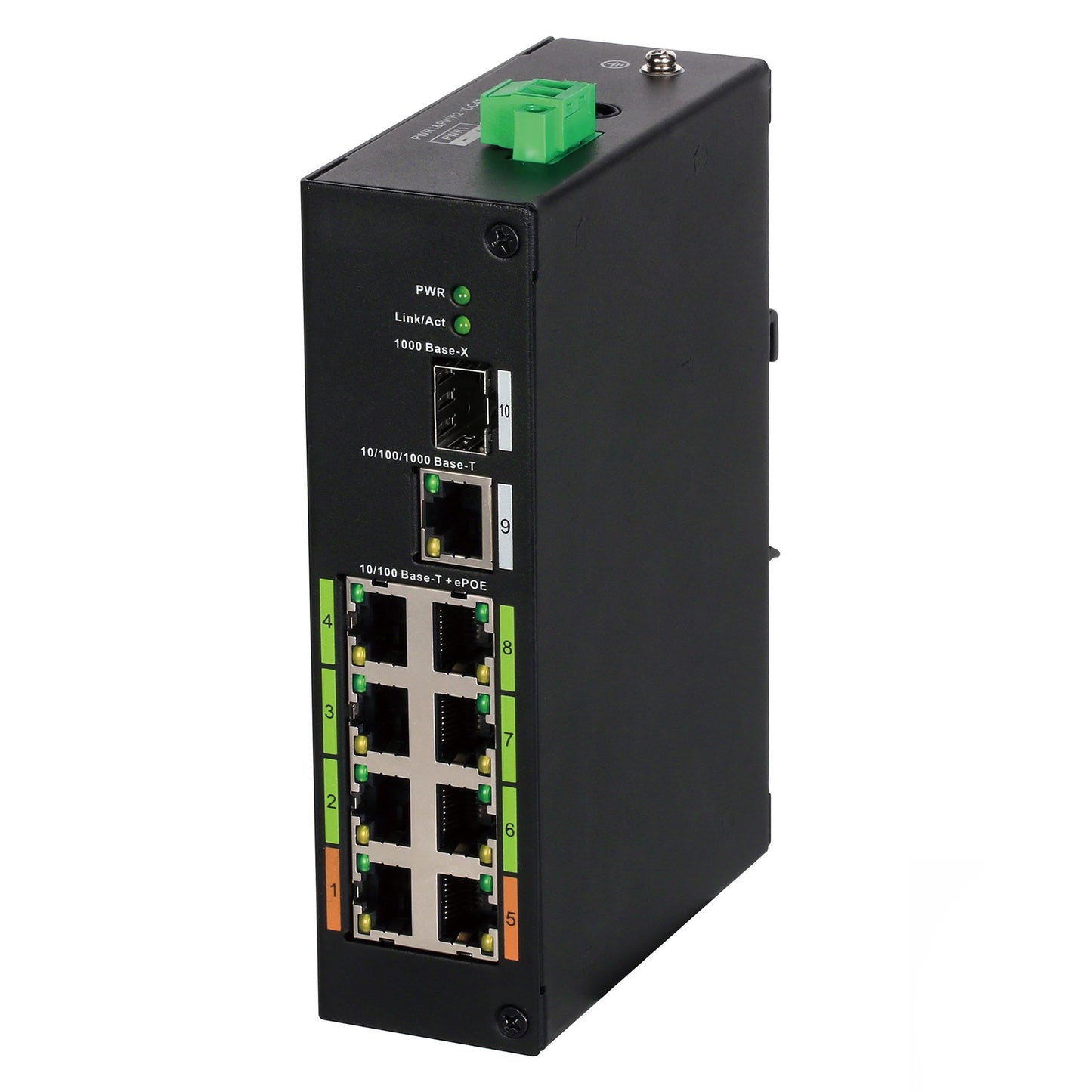 Dahua 8 Port E-PoE+ Switch (2 x High PoE), Max 120W, E-PoE function for 800m transmission, 48-57Vdc PSU