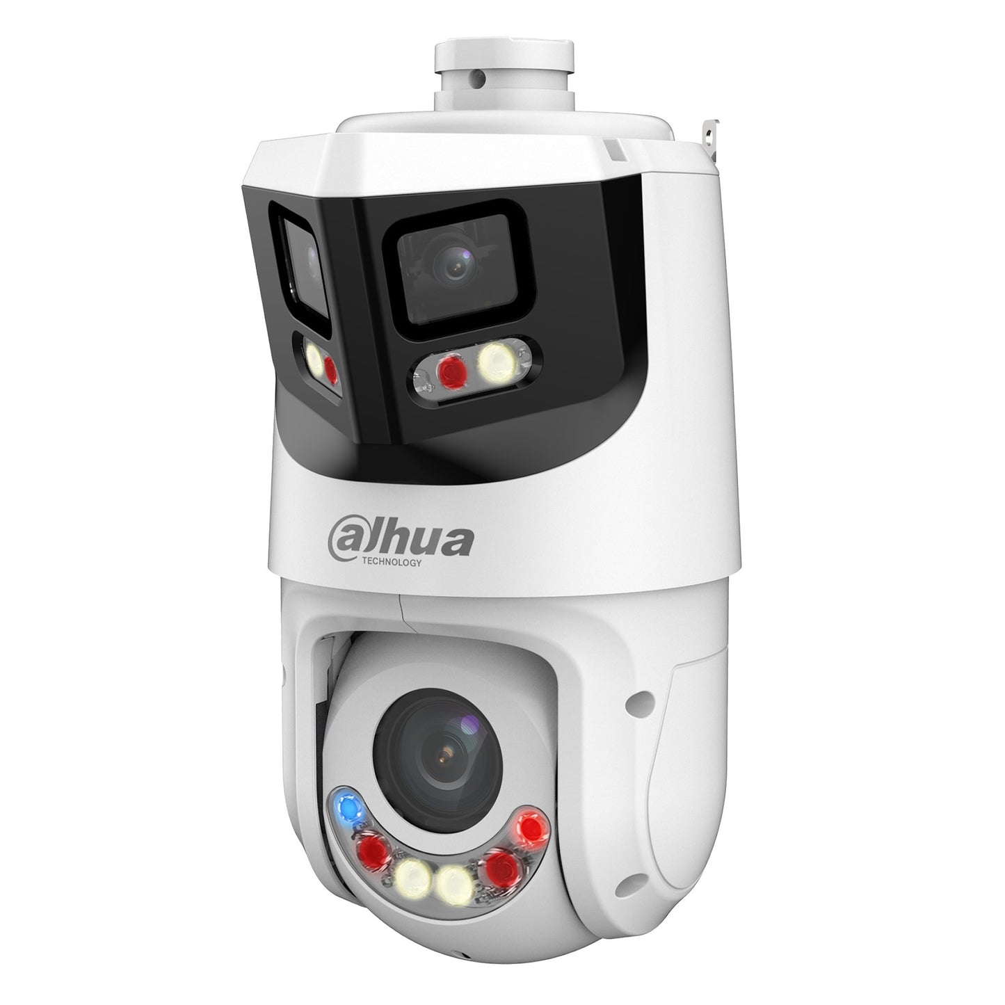 Dahua WizSense X-Spans H.265+ AI 4MP Starlight 25X 'TiOC' PTZ 8MP 180 Deg Spliced Pano, SMD Plus, Smart Dual Lights (IR/White Light), Red & Blue LEDs, Speaker, Perimeter, Auto Track, 2xAlarm Input/1xOutput, IP66, 12VDC/PoE+ (c/wPFB305W bracket)