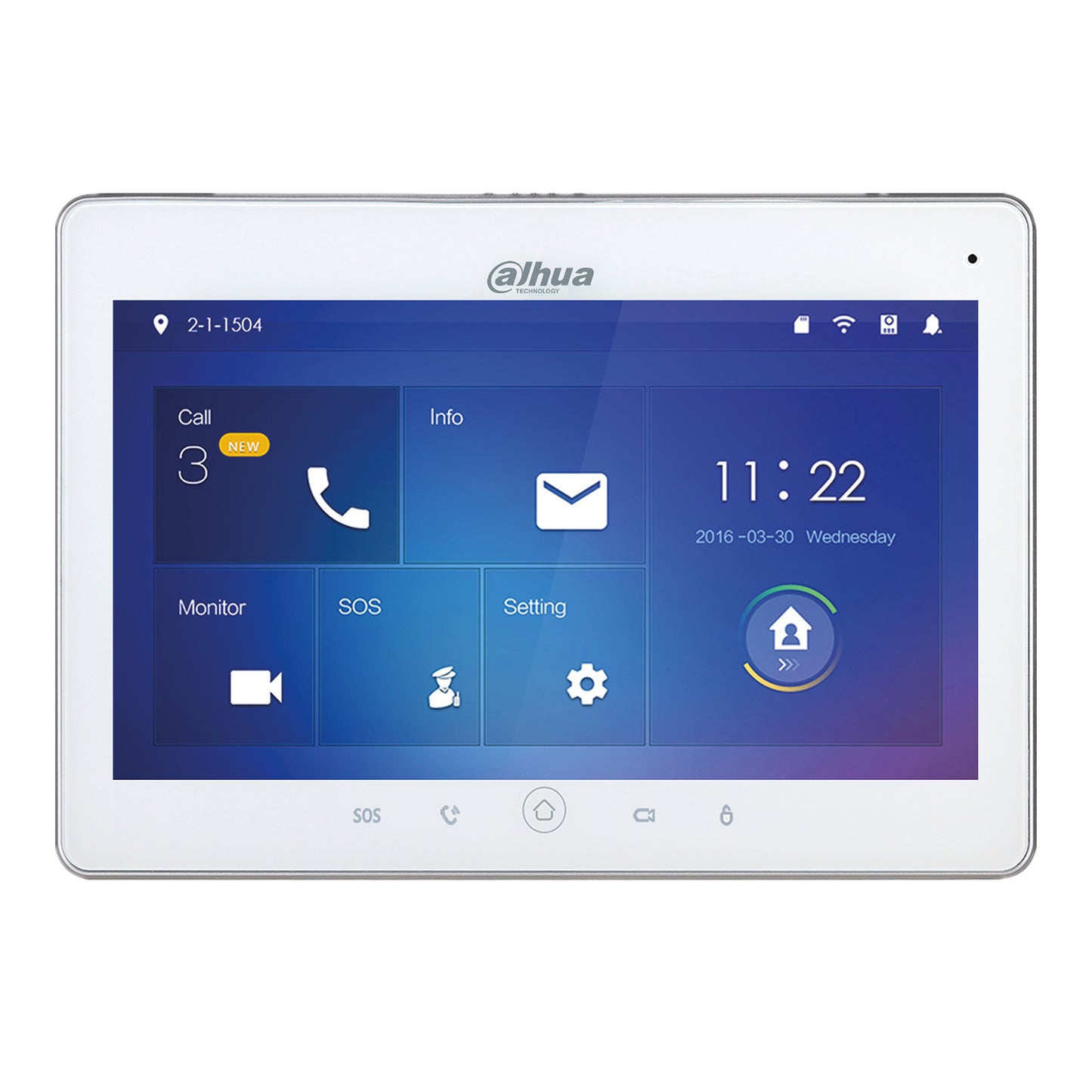 Dahua 10" Video Monitor, Touch Screen, Intercom, IP Camera Support, Wi-Fi, 10-15Vdc, PoE, White