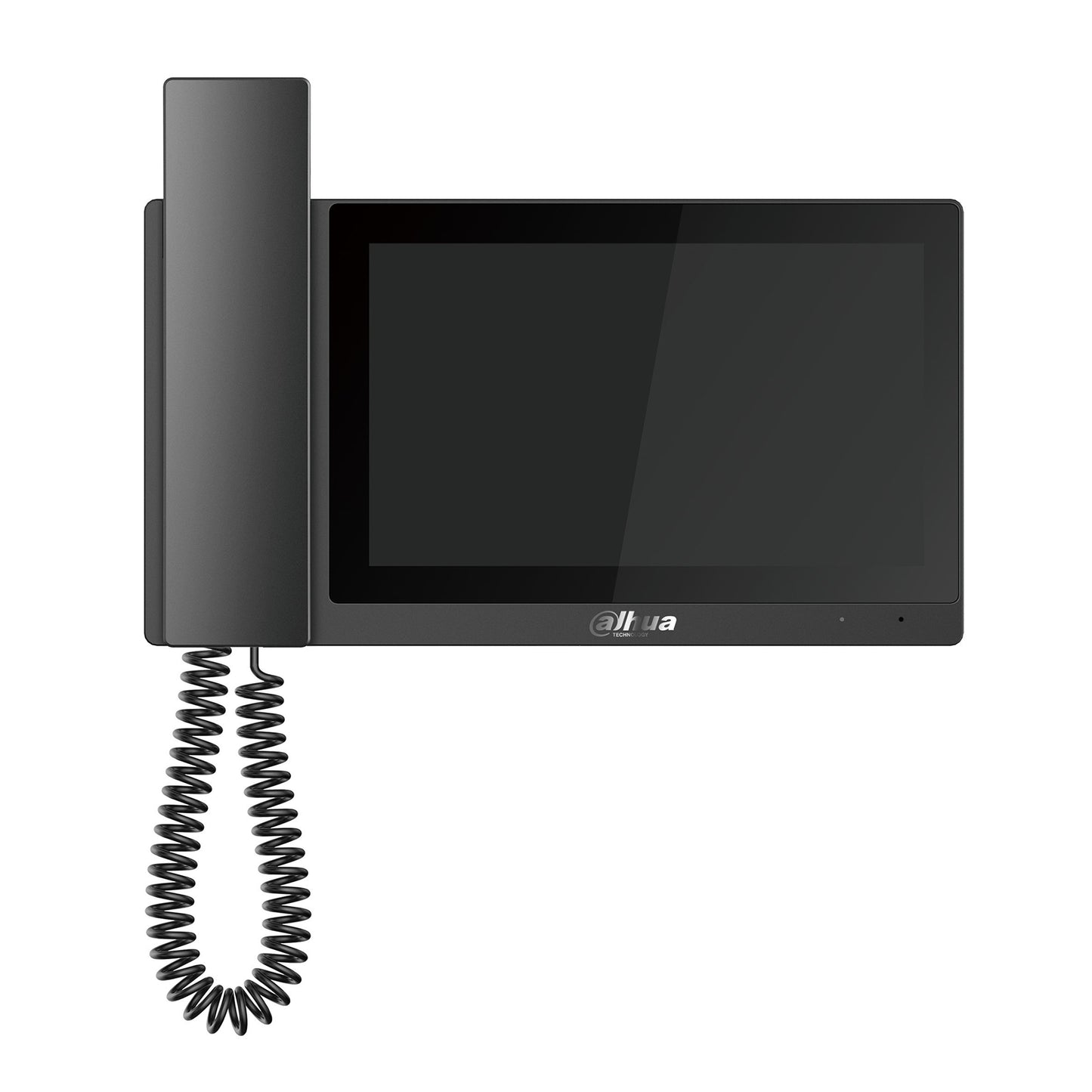 Dahua 7" Video Monitor with Handset, Touch Screen, Intercom, IP Camera Support, 10-15Vdc, PoE, Black