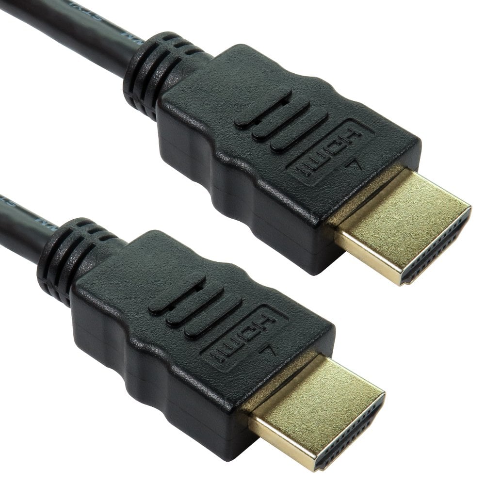 Black 1m HDMI High Speed with Ethernet Cable