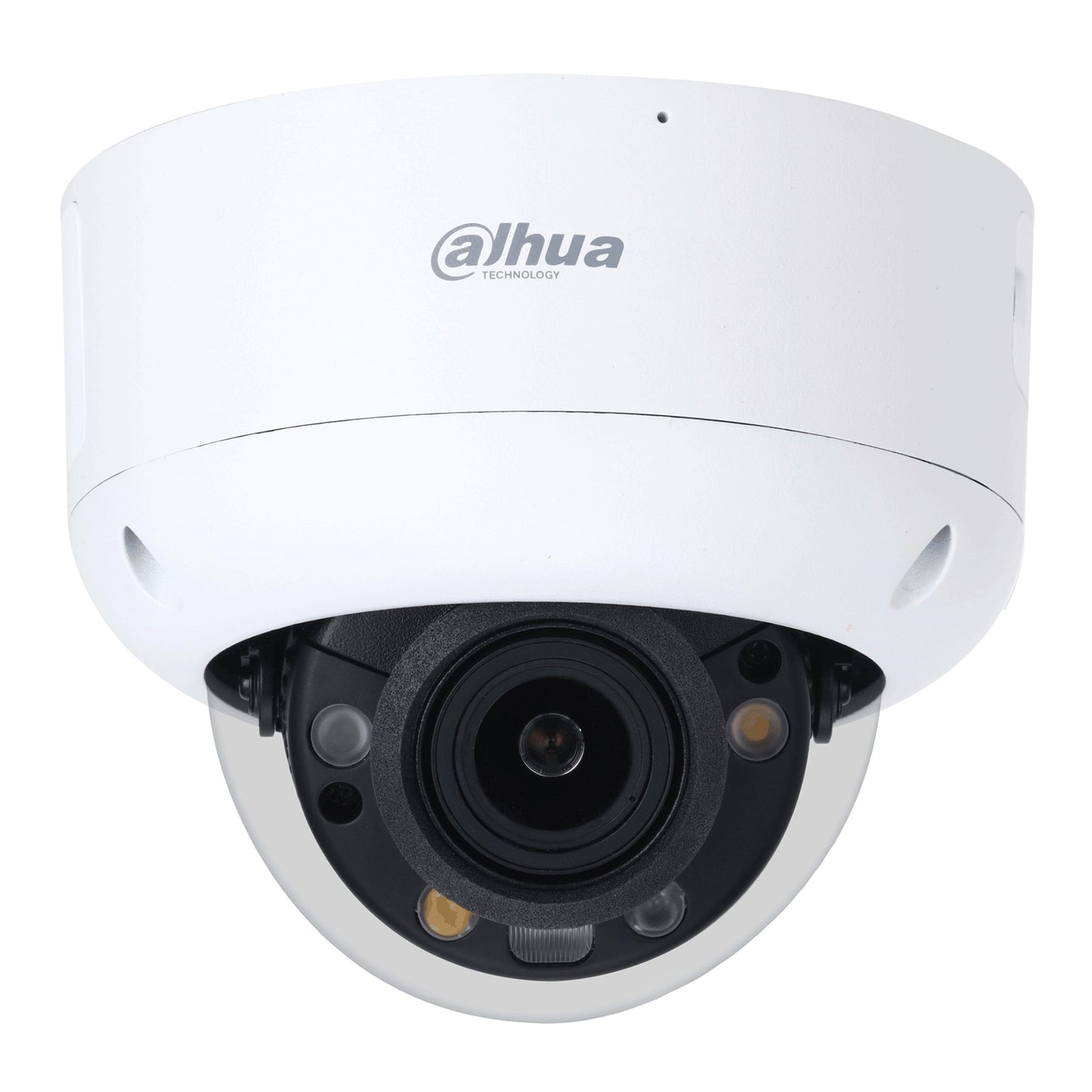 Dahua WizSense 8MP/4K TiOC 2.0 H.265+ 'Active-Deterrent' VR Dome, SMD Plus, 8MP/4K, 2.7-13.5mm Lens, WDR, Smart Dual Illuminator (IR/White Light), Red & Blue LEDs, Integrated Speaker, Alarm In/Out, Audio In/Out, Mic, Micro SD Card, IK10, IP67, PoE, 12Vdc