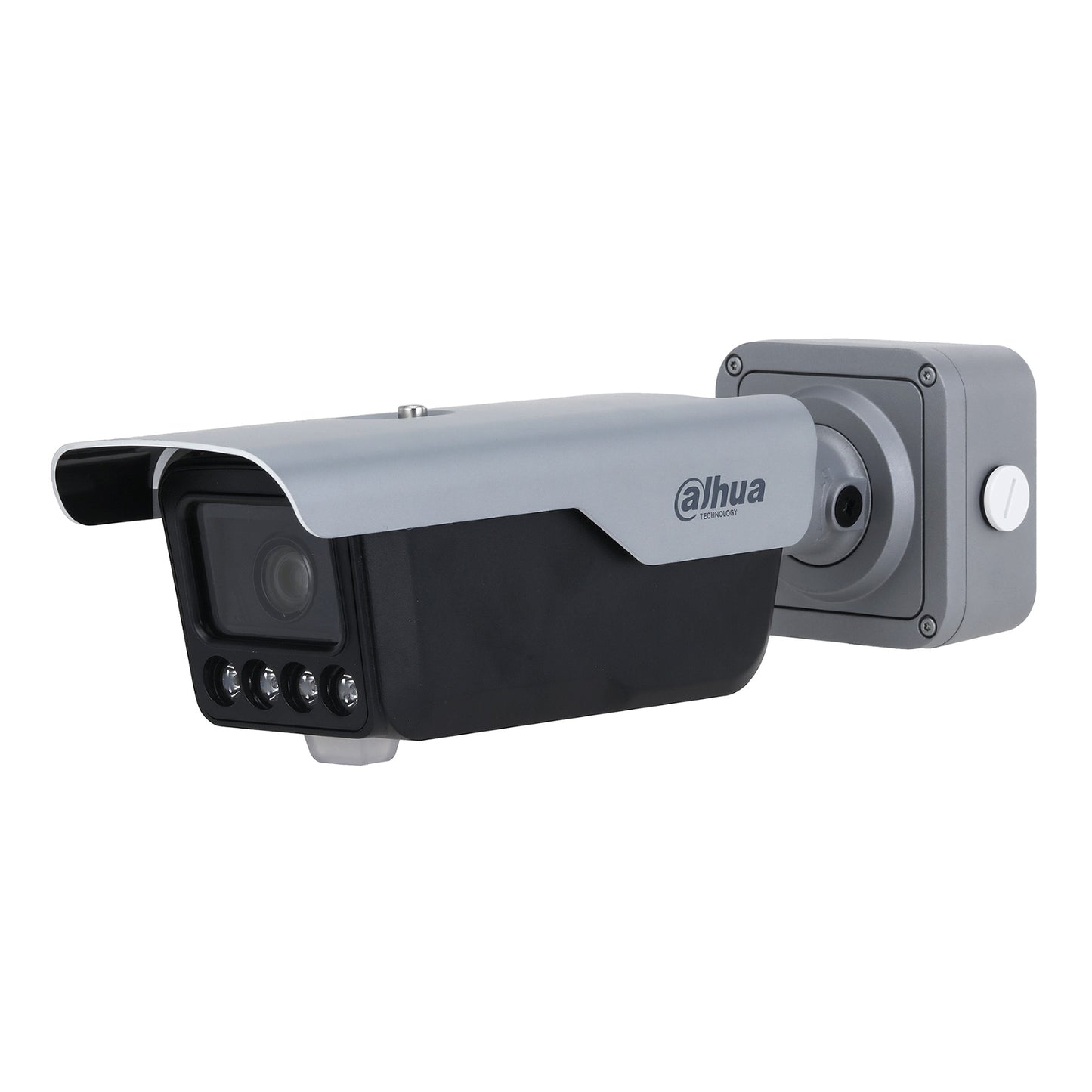 Dahua H.265+ 4MP AI Based ANPR Camera (size, brand, colour during daylight, direction), 8-32mm Motorised Lens, 8-30m Reading Capability, Junction box bracket, PoE+, 12Vdc