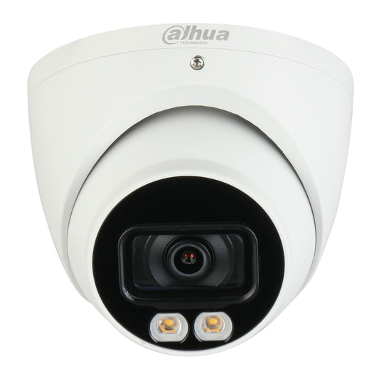 Dahua WizMind H.265+ 4MP Full Colour AI Turret Camera, Starlight+ with White Light LEDs, WDR, Audio Mic, SD Card, POE, 2.8mm lens