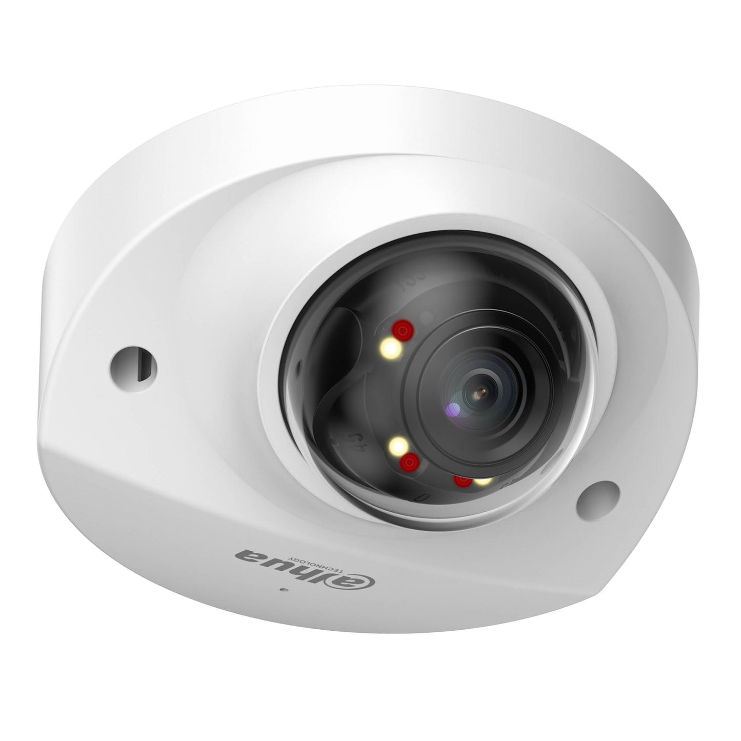 Dahua Wizsense H.265+ 4MP Wedge Dome Camera, Dual Illumination 30m IR/White Light LED, Mic, 2.8mm Lens, SD Card, IP67, IK10, PoE, 12Vdc