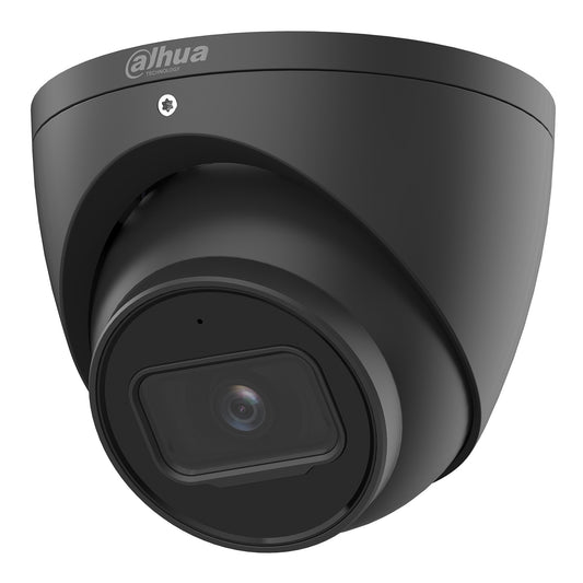 Dahua WizSense H.265+ 5MP Turret Camera, 50m IR, SMD Plus, Mic, 2.8mm Lens, SD Card, IP67, PoE, 12Vdc, Black